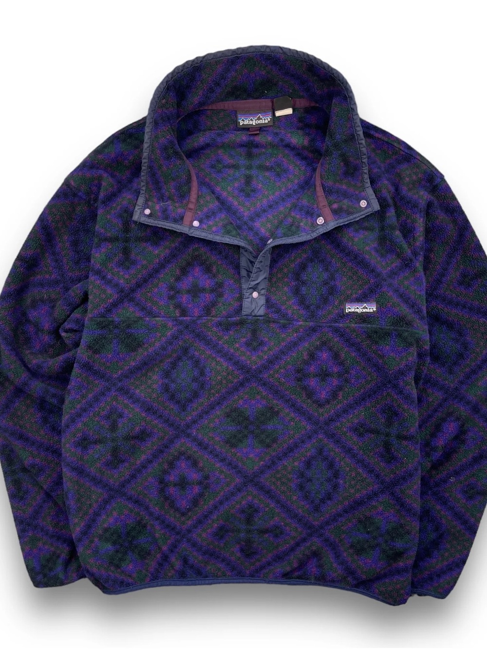 VINTAGE PATAGONIA PURPLE MOSAIC AZTEC SYNCHILLA 1992 XL